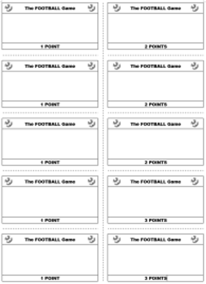 The Football Game - Question Cards