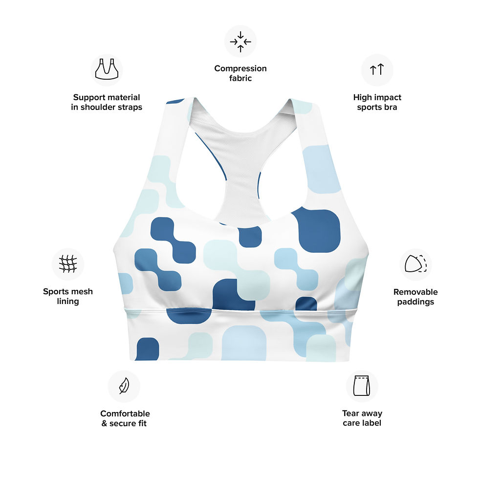 Thumbnail: Quant Calm & Troubled Recycled Longline Sports Bra