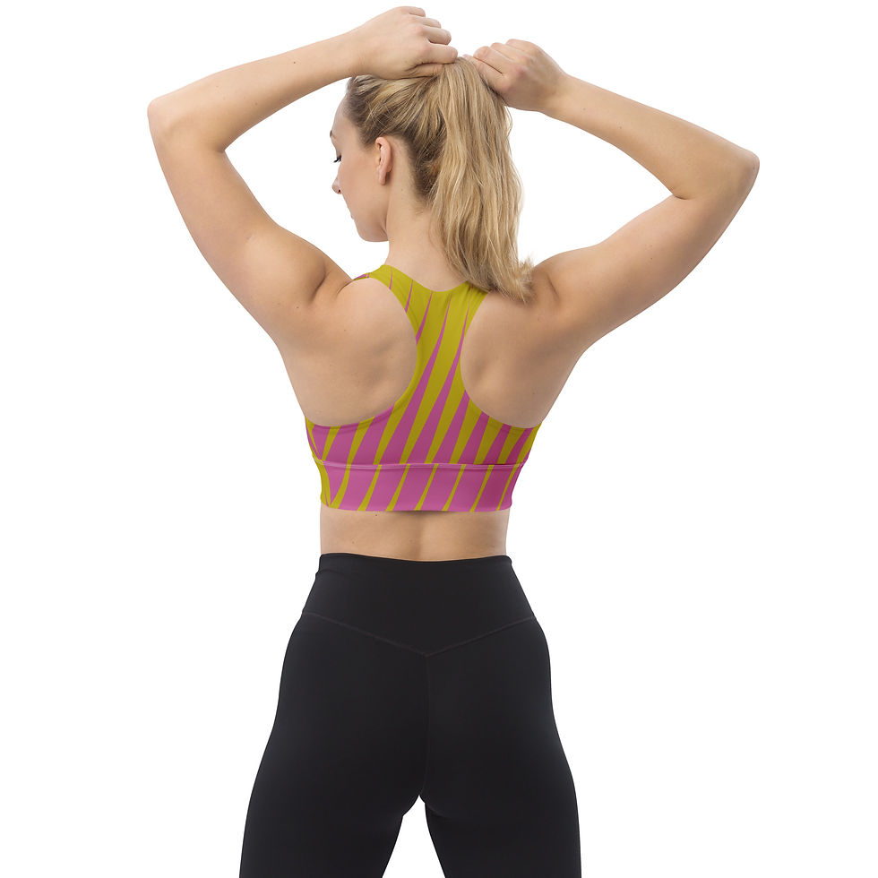 Thumbnail: Tangle Horizontal & Vertical Recycled Longline Sports Bra