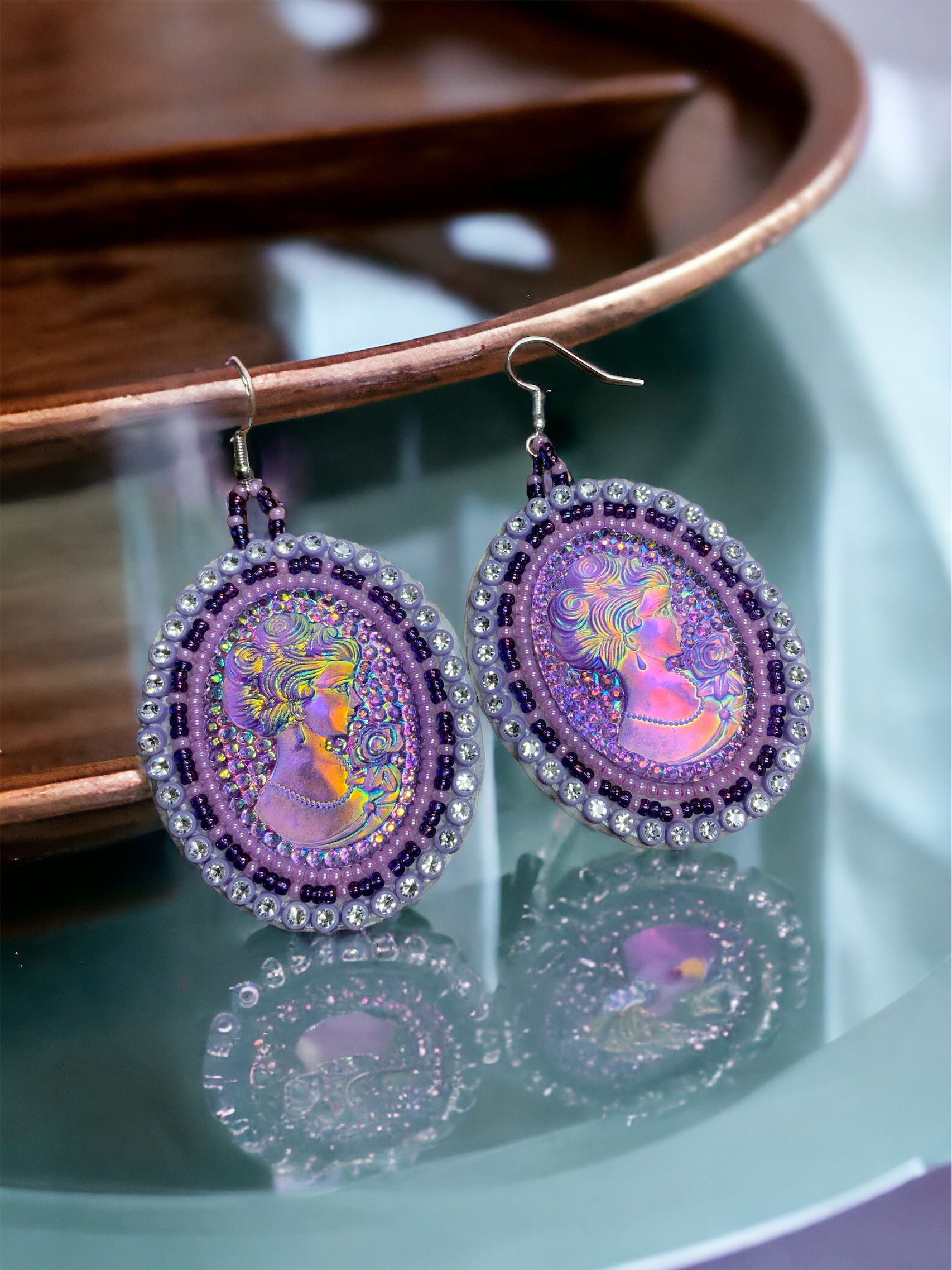 Cameo Beaded Earrings