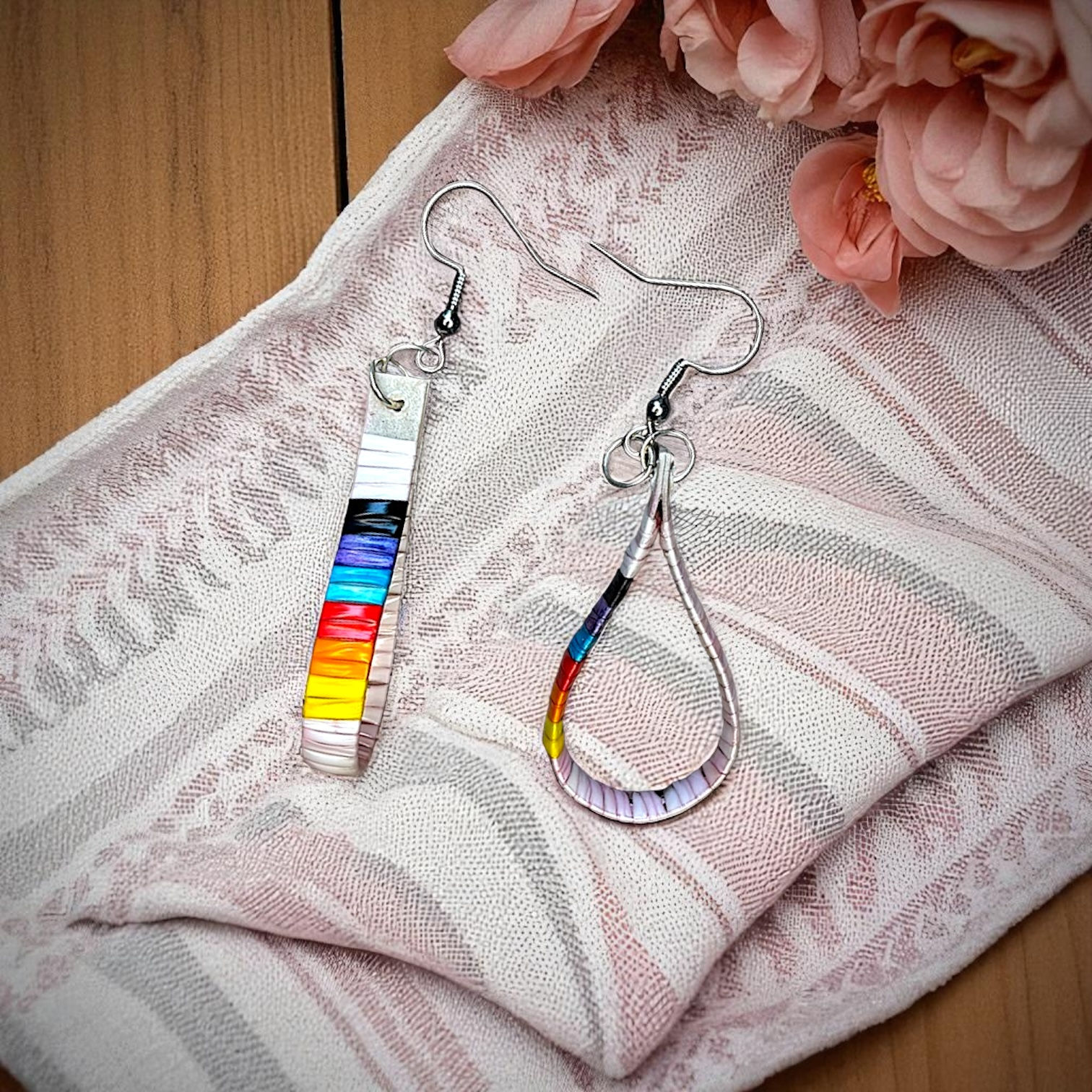 Light Pink Quillwork Earrings