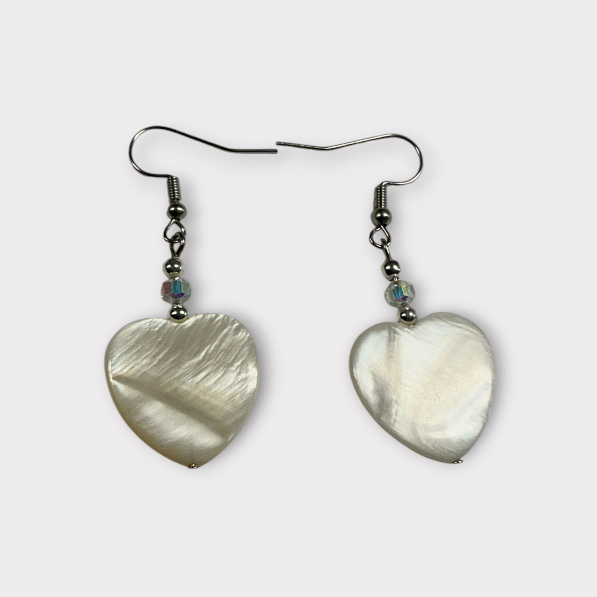Mother of Pearl Heart Earrings