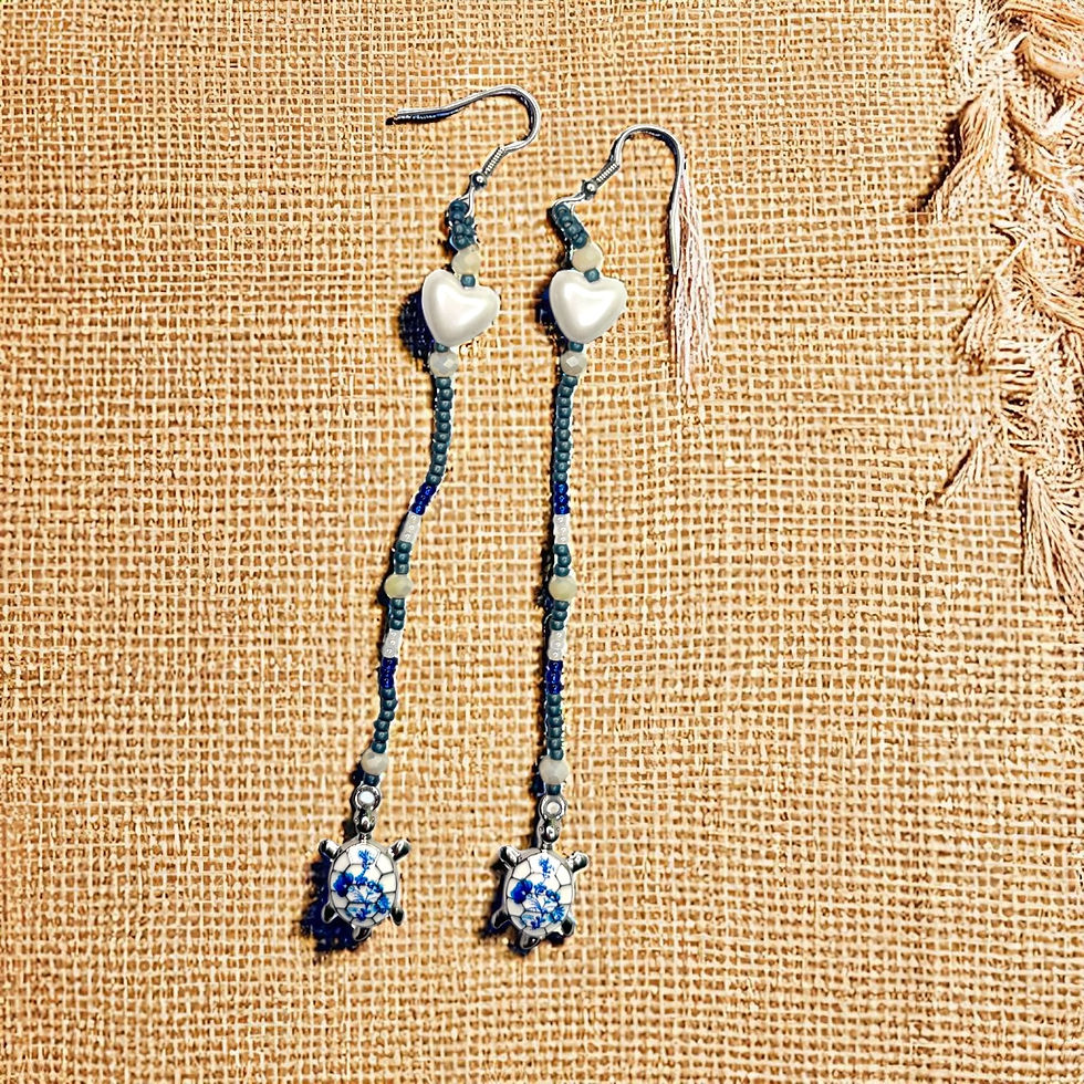 Turtle Beaded Earrings