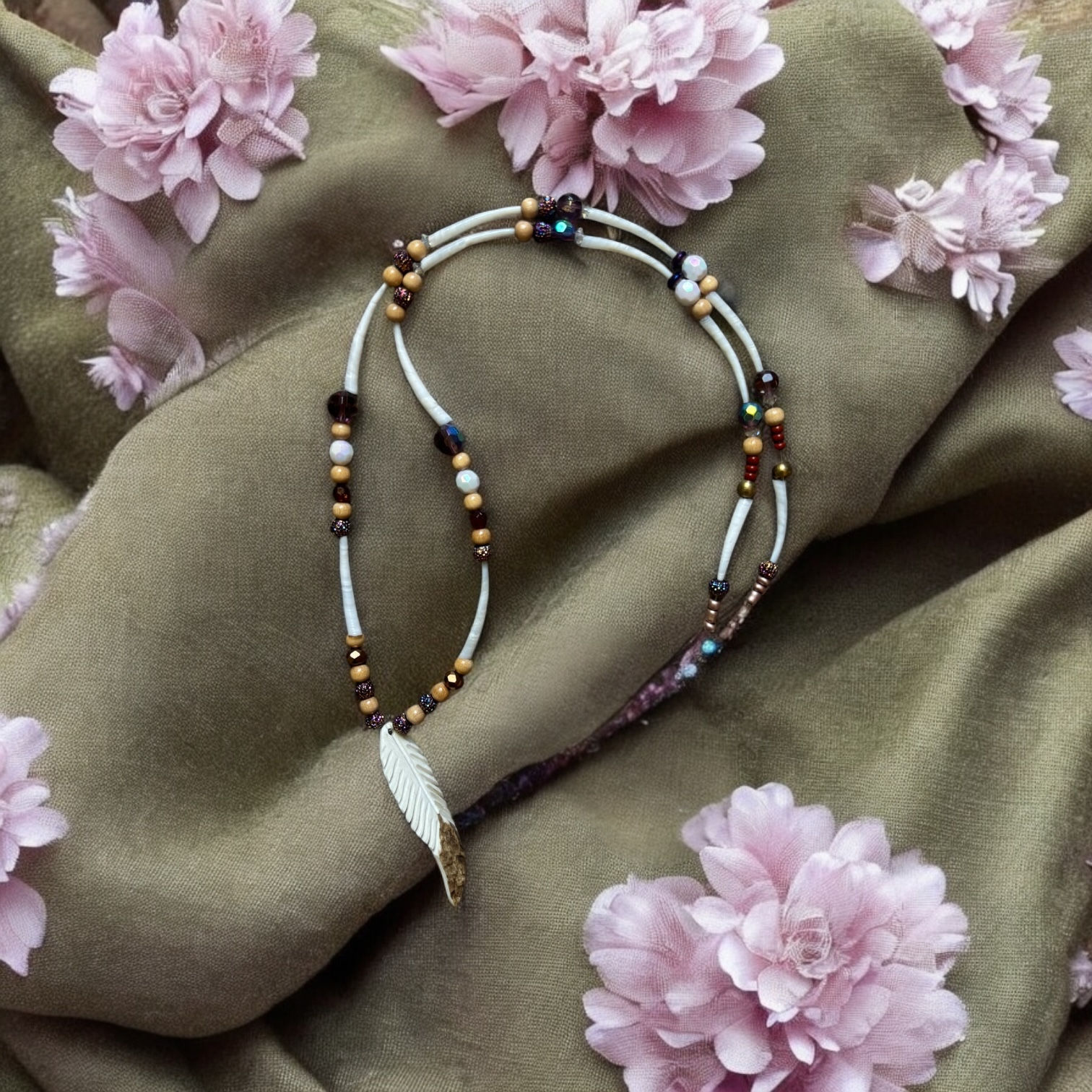 Feather Dentalium Necklace