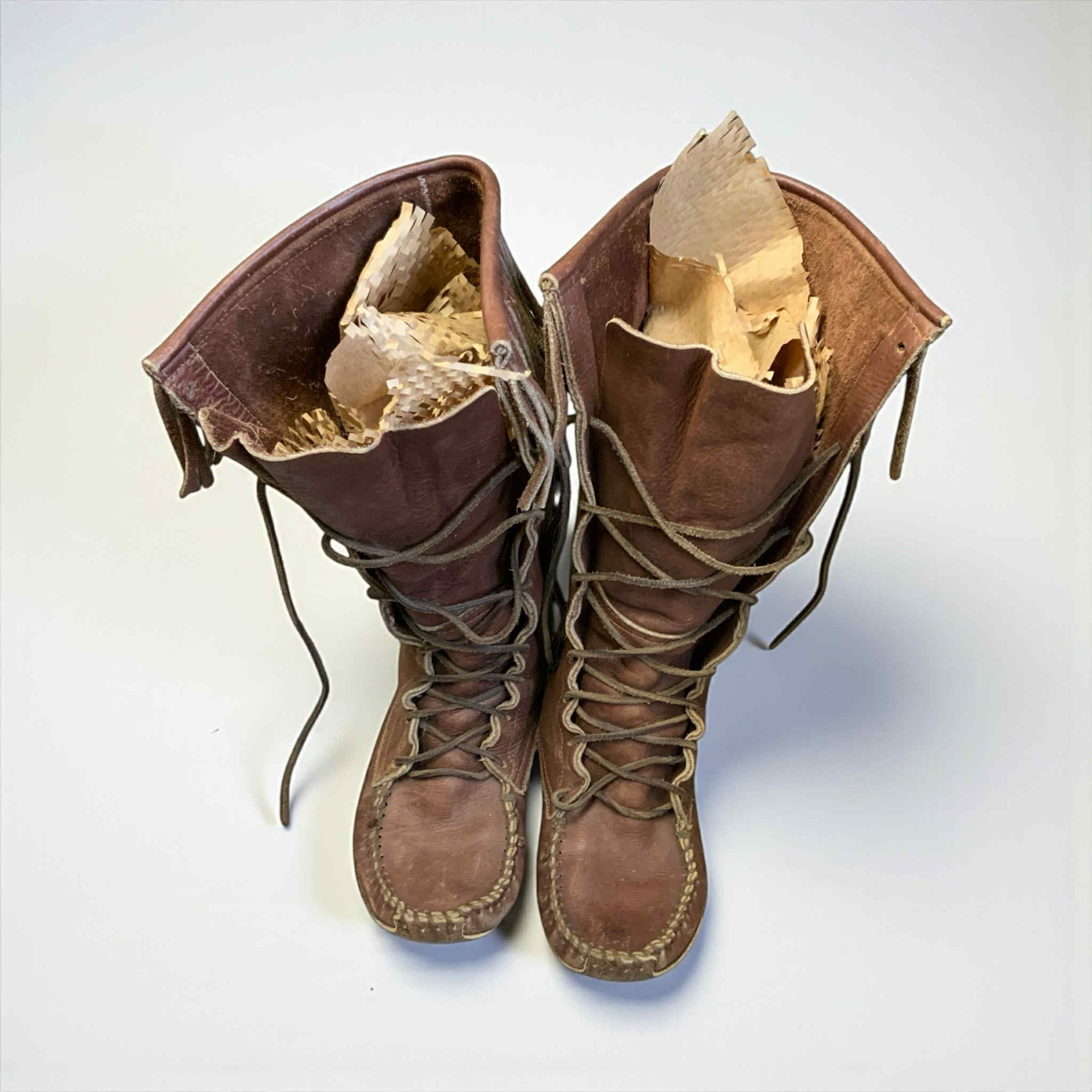 Bison Leather Rattlesnake Moccasins