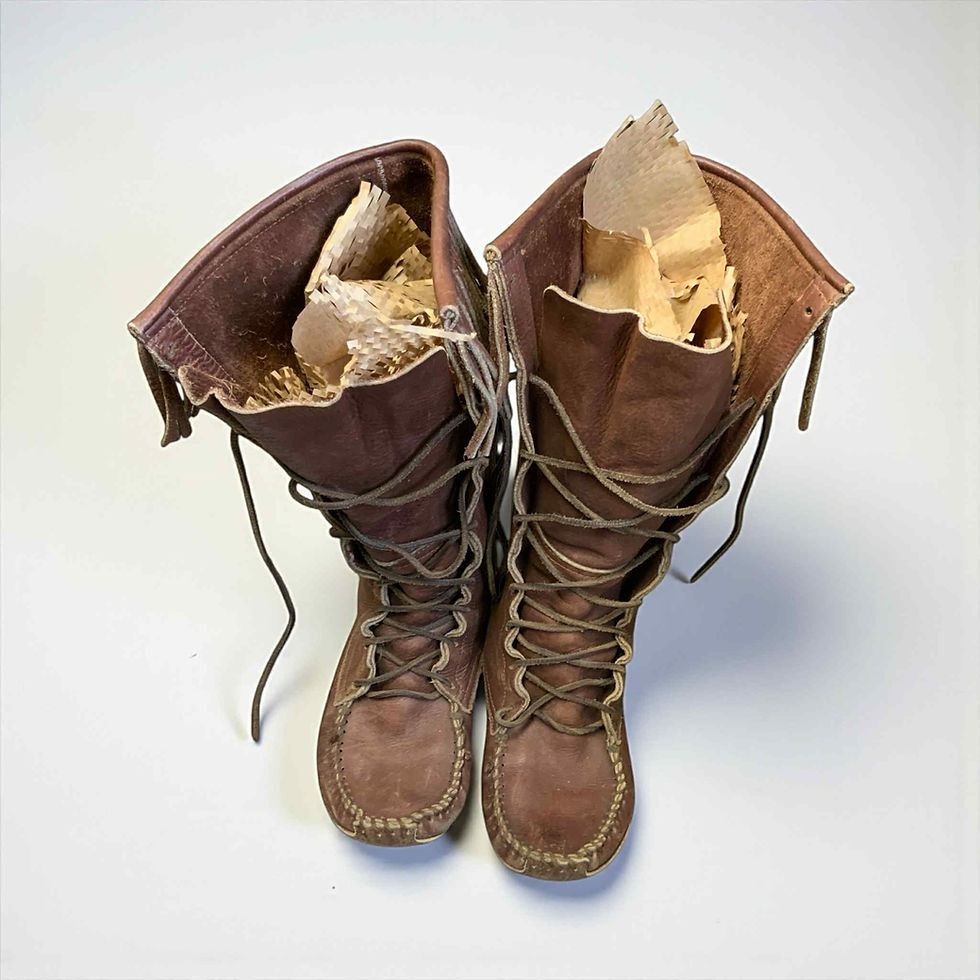 Bison Leather Rattlesnake Moccasins