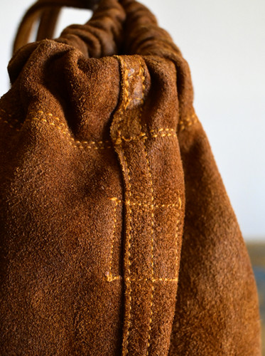 バッグ AS2OV COW LEATHER DRAWSTRING BAG Cow Leather Back Side Drawstring Bag 