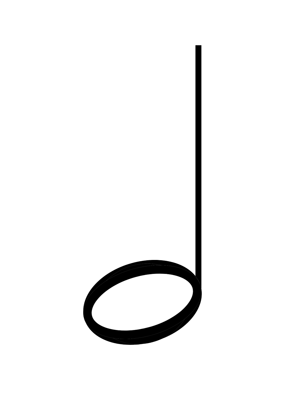 A two-beat minim, or 'half note'.