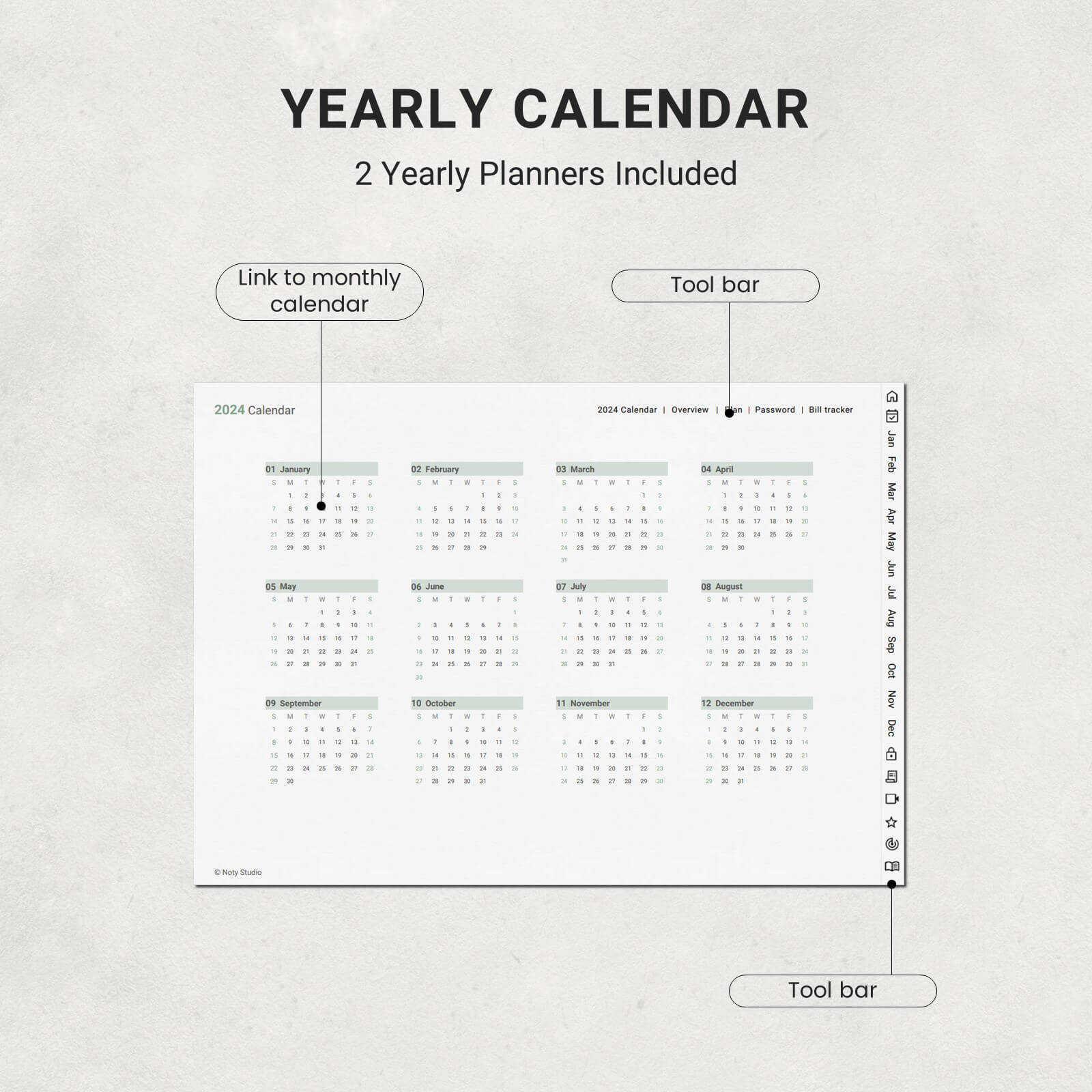 2023-2024 Digital Planner | Noty Studio