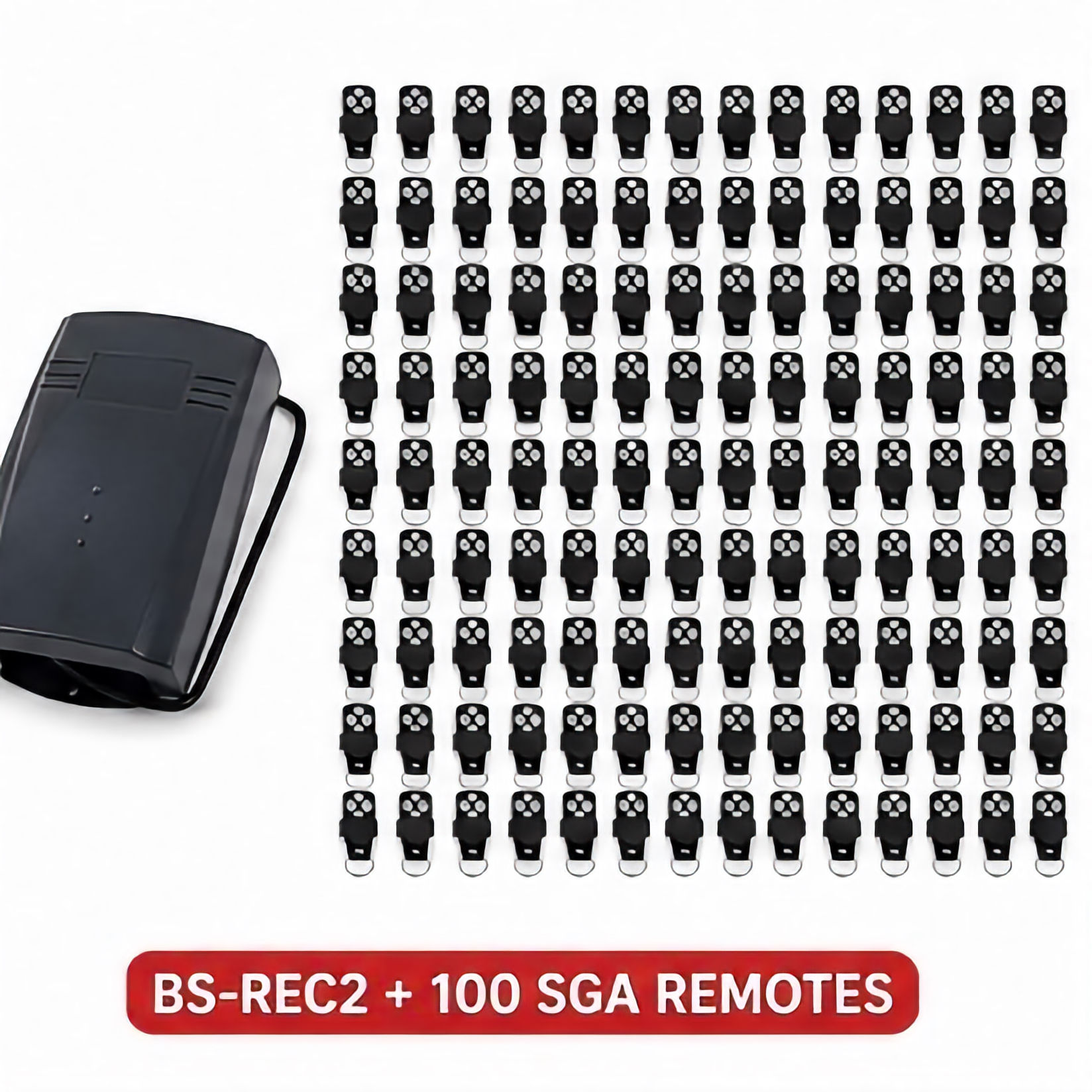 BS-REC2 external gate receiver with 100 SGA remote controls