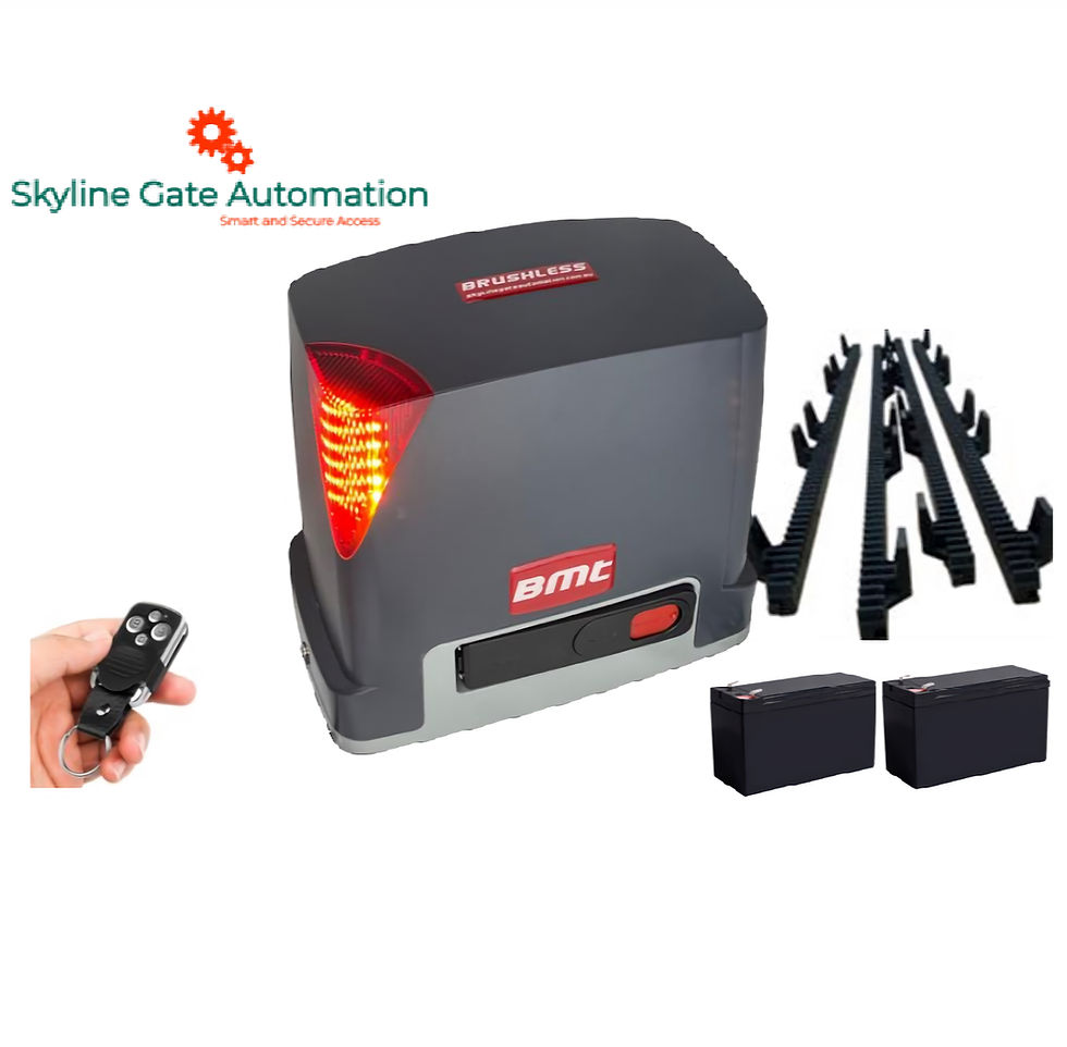 BMT Falcon 600 Advanced Brushless Sliding Gate Motor Kit with Battery Backup and Gear Racks – 600kg Rated with Magnetic Limit