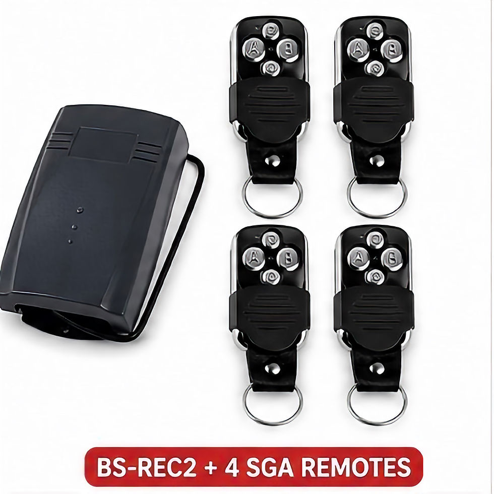 BS-REC2 external gate receiver with 4 SGA remote controls