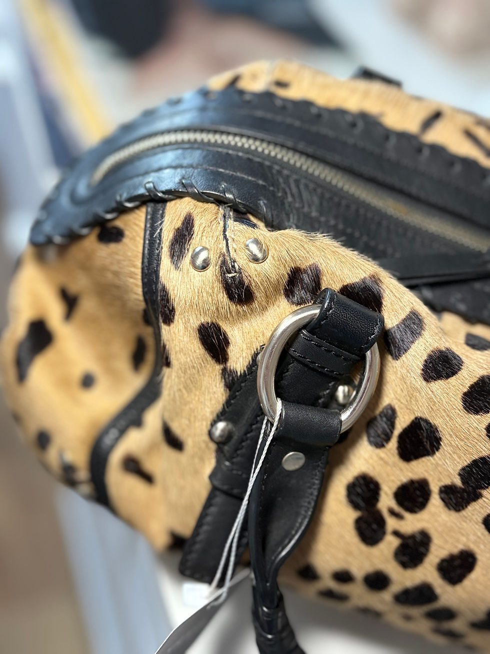 Thumbnail: Vintage DKNY Faux Fur Cheetah Print Shoulder Bag