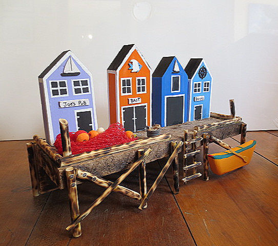 Three Dimensional Boat Sheds and Wharf