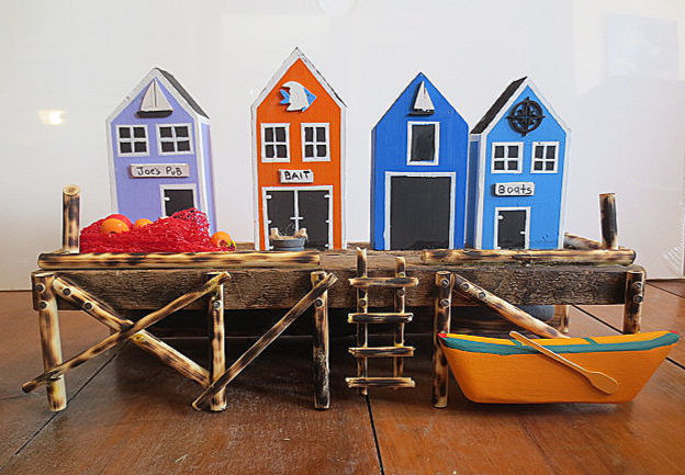 Three Dimensional Boat Sheds and Wharf