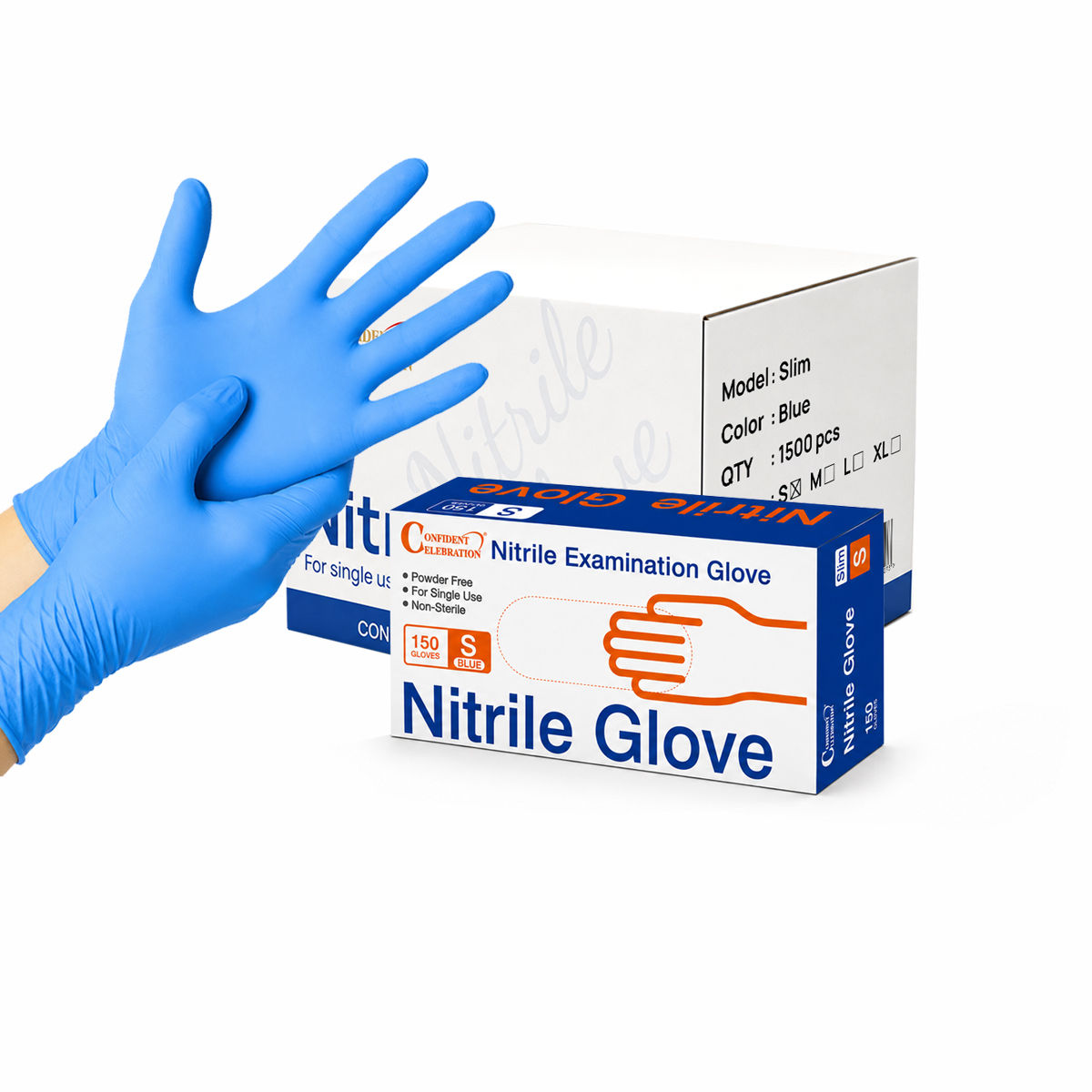 Confident Celebration Nitrile Gloves 3.5g Slim – 1500pcs Carton (Wholesale)