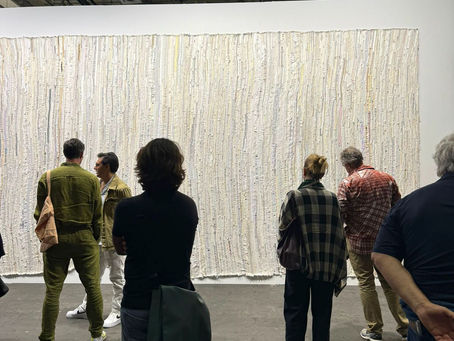 Zimbabwean artist Kresiah Mukwazhi Challenges Patriarchal Norms with Monumental Artwork at Art Basel 2024.