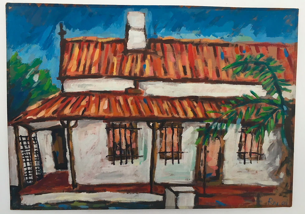 Richard Mudariki (2001), 110 Livingstone Avenue, acrylic on paper. Painted on site in the lawns of Gallery Delta 