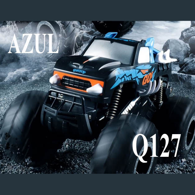 Miniatura: Carro de control remoto (RC) anfíbio JJRC Q127B 4x4, juguete todoterreno impermeable rojo y negro sobre agua y tierra