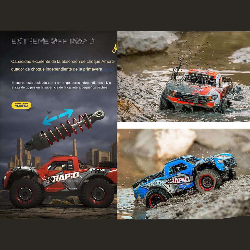 Miniatura: Carro Radio Control JJRC Modelo Q130B, 4x4 de alta velocidad con velocidad máxima de 70 KM/H, tiempo de uso de 15-20 minutos,