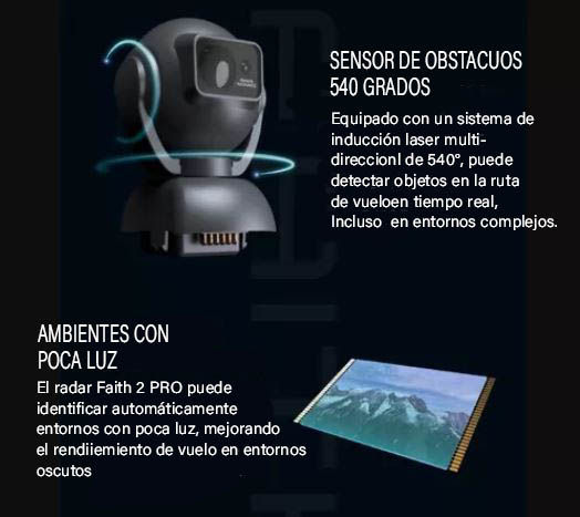 Miniatura: CFLY FAITH 2S SENSOR OBSTACULO 6KM ALC , GPS DOS BATERIAS,ESTUCHE, SD, PAD