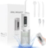 Irrigador bucal portátil ODC Ertisa blanco con 4 boquillas y 3 modos. Limpiador dental eléctrico IPX7 impermeable de 200 ml.