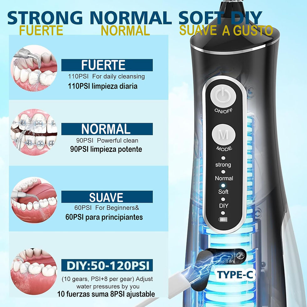 Miniatura: Irrigador dental inalámbrico avanzado con depósito de 10.1 fl oz y boquilla giratoria de 360