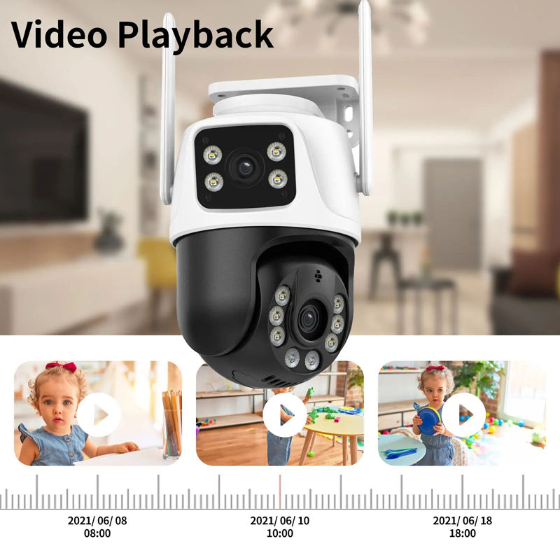 Miniatura: Cámara de vigilancia para exterior LVC-PAC6 con detección de movimiento por IA y visión nocturna a color