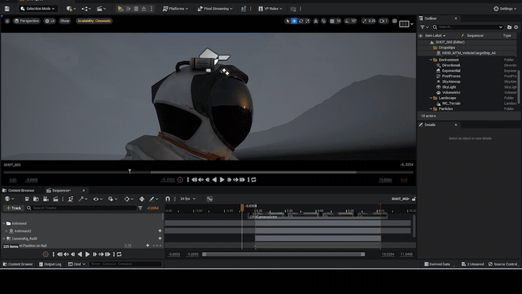 An animation demonstrating material setup for a 3D scene, with a focus on adjusting colors, textures, and reflective properties of the objects in a design tool.