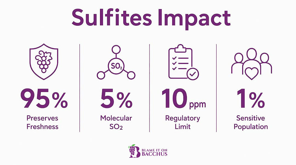 Infographic showing sulfites impact statistics