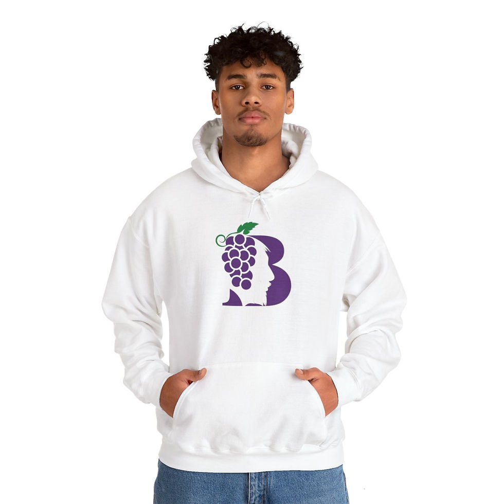 Thumbnail: Unisex Blame It On Bacchus™ Superhero Logo Hoodie - Purple