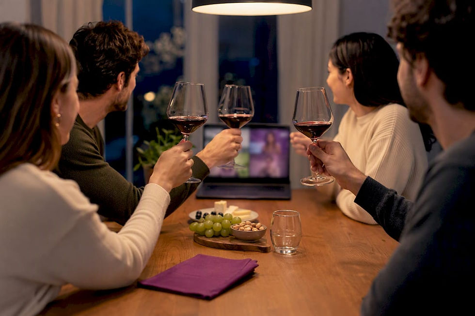 Beginners joining a virtual wine tasting