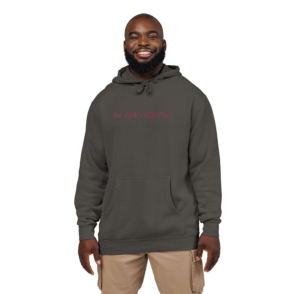Thumbnail: In Vino Veritas Rosé Embroidered Pigment-Dyed Hoodie