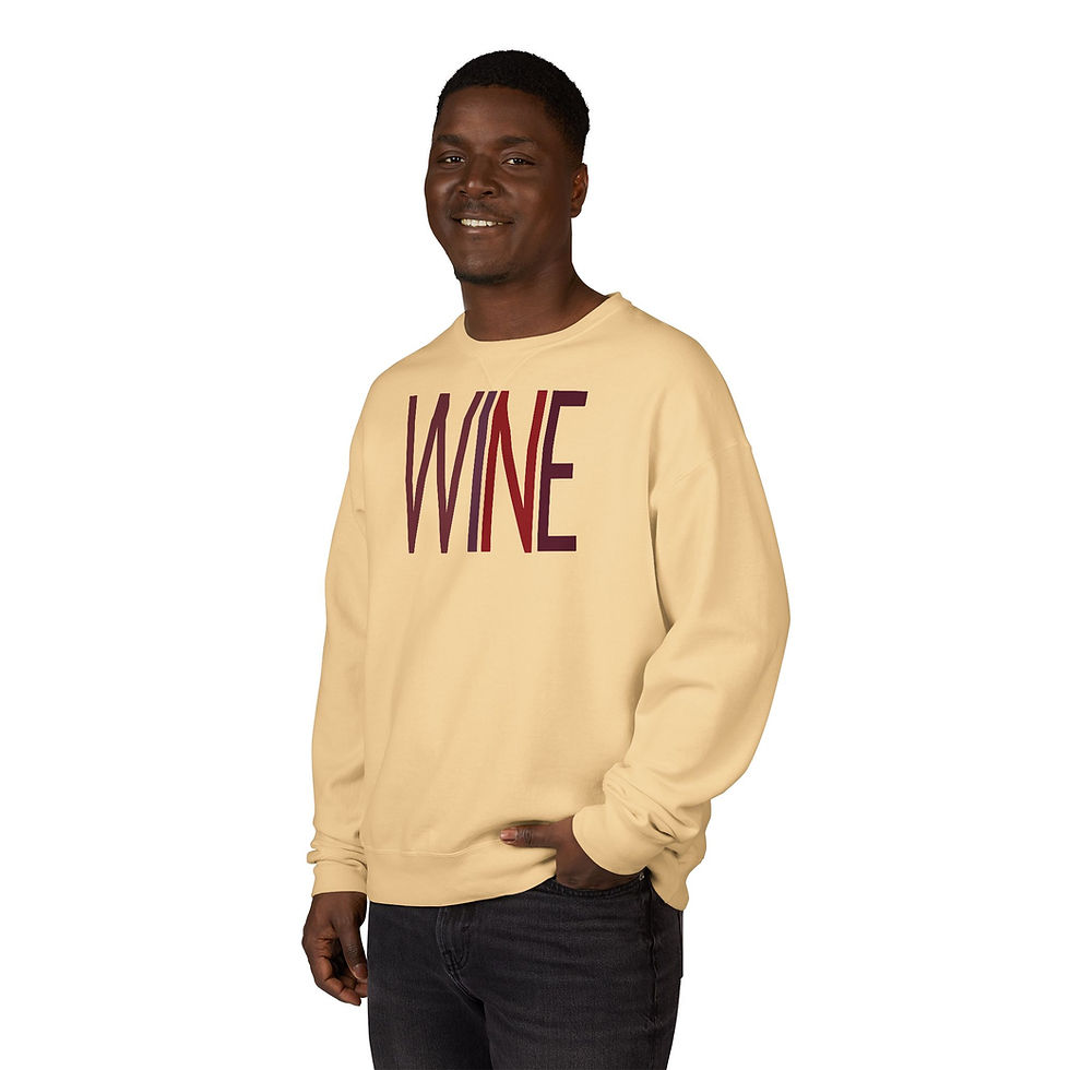 Thumbnail: Unisex Garment-Dyed Crewneck Sweatshirt - Red WINE!