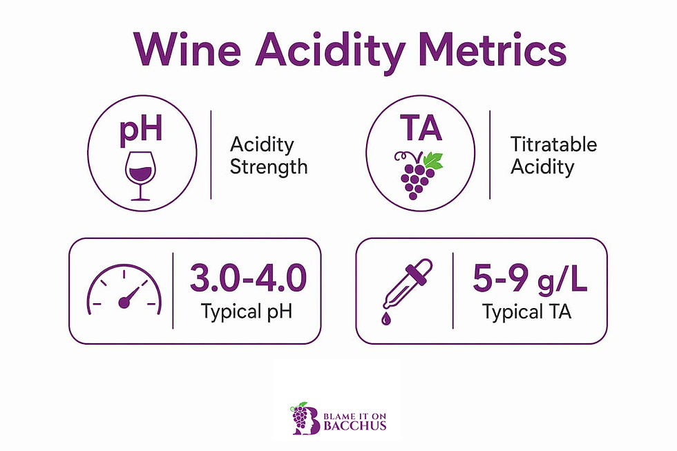Infographic illustrating wine acidity measurements