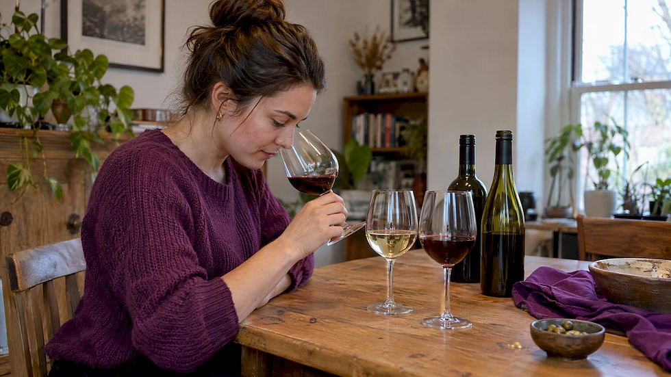 Beginner comparing wines at home