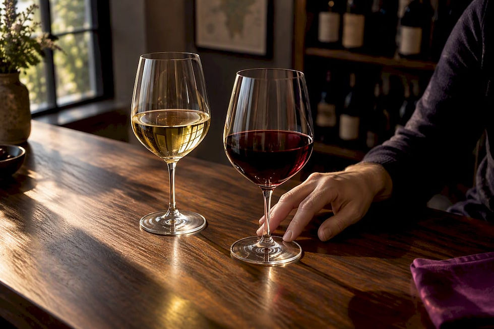 Two wines compared during tasting