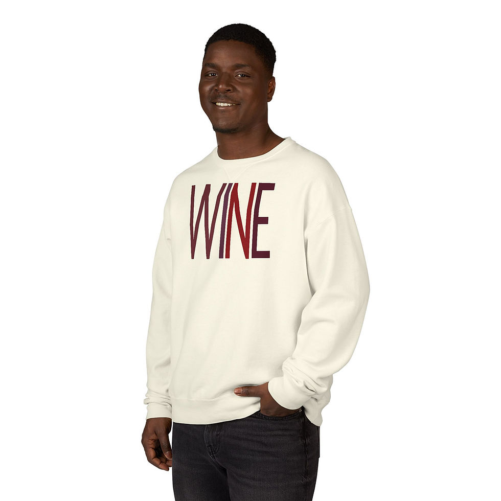 Thumbnail: Unisex Garment-Dyed Crewneck Sweatshirt - Red WINE!