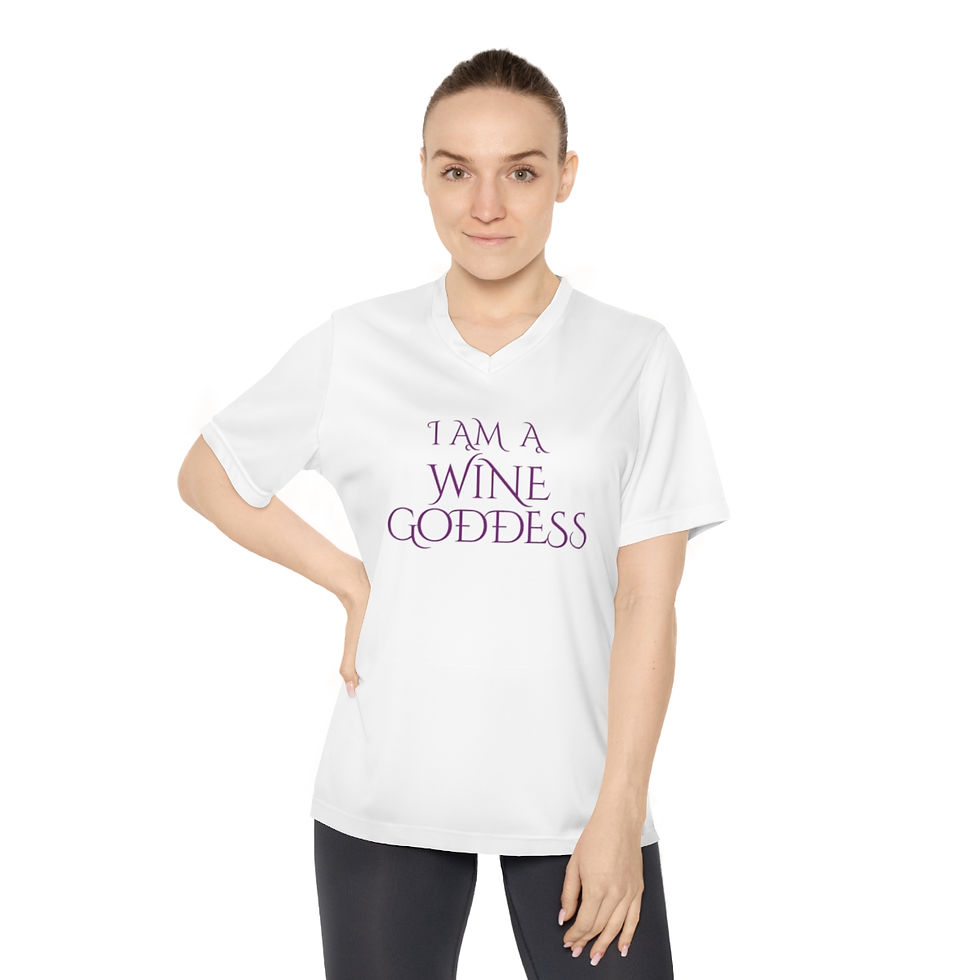 Thumbnail: Women's Wine Goddess V-Neck Tee - Light Purple