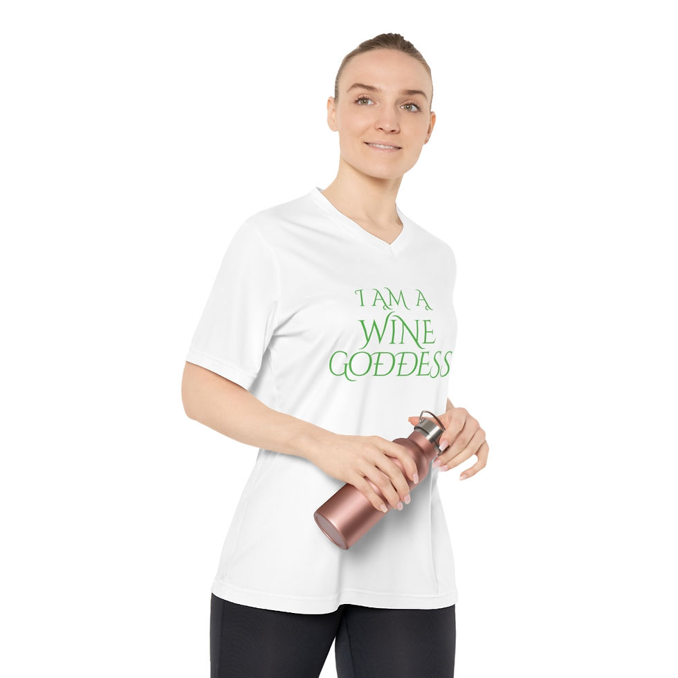Thumbnail: Women's Wine Goddess V-Neck Tee - Green