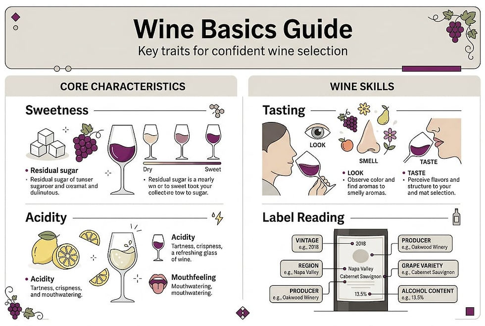 Infographic wine basics traits and skills