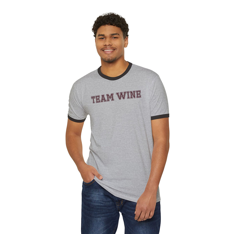 Thumbnail: Unisex "Team Wine" Customized Cotton Ringer Tee