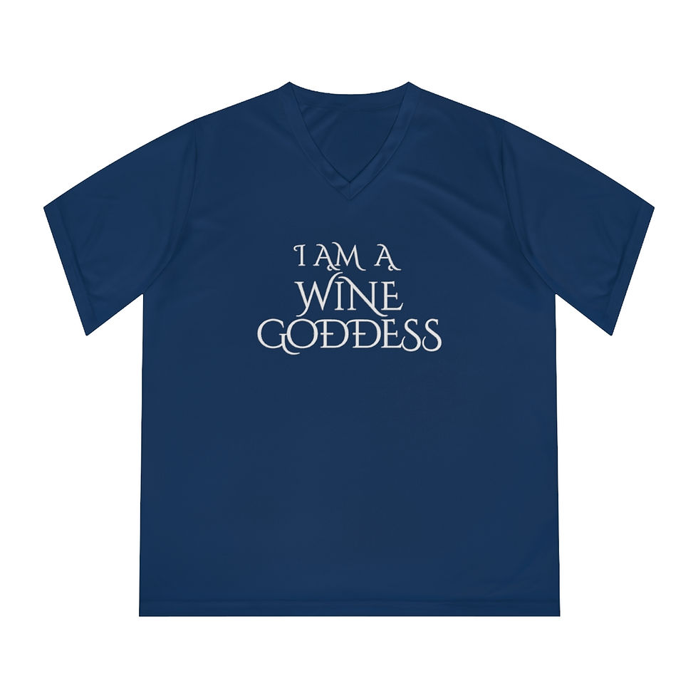 Thumbnail: Women's Wine Goddess V-Neck Tee - White
