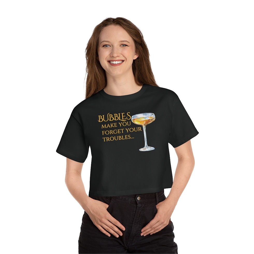 Thumbnail: Women's Quote Series Cropped Tee: Bubbles
