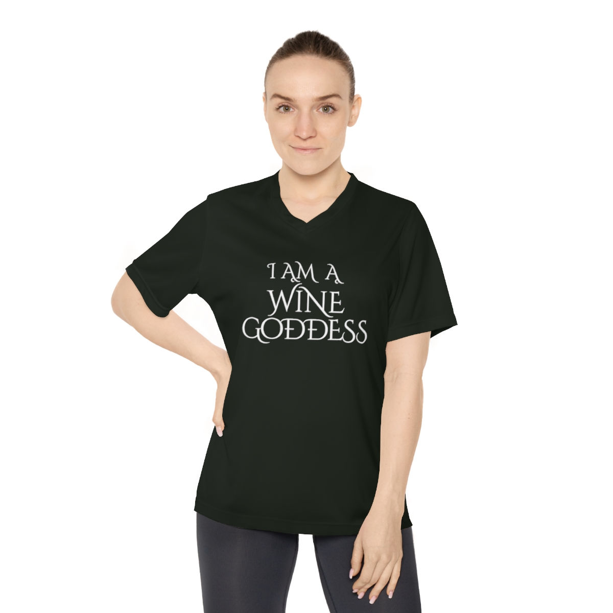 Women's Wine Goddess V-Neck Tee - White