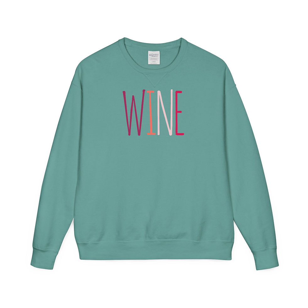 Thumbnail: Unisex Garment-Dyed Crewneck Sweatshirt - Rosé Wine