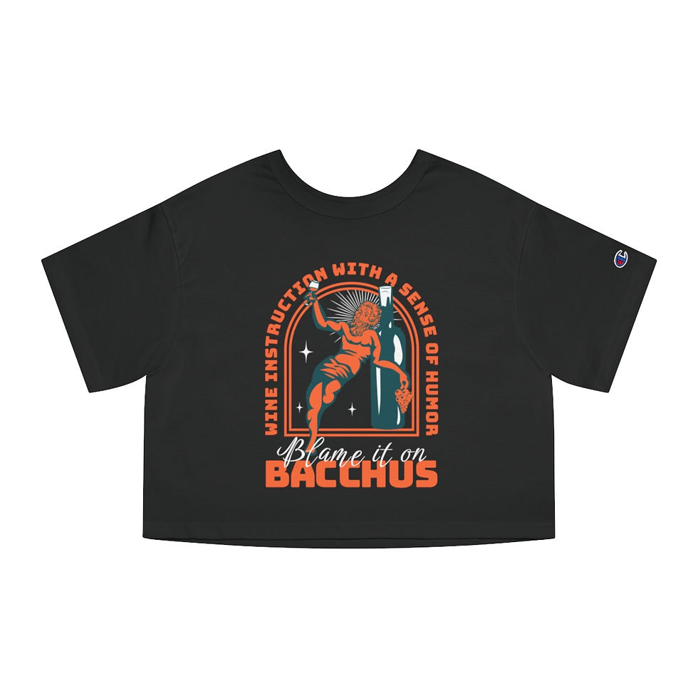 Thumbnail: Women's Blame It On Bacchus™ Fun Logo Cropped Tee