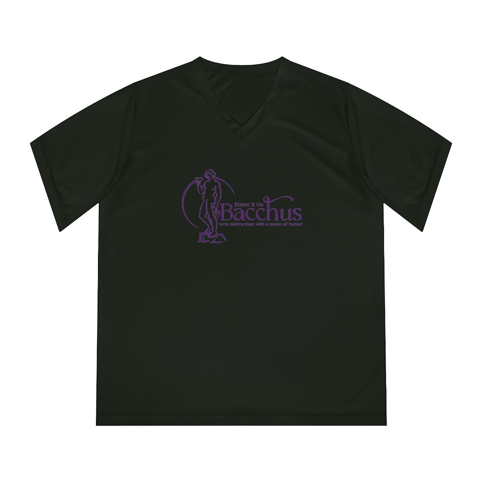 Thumbnail: Women's Blame It On Bacchus™ Statue Logo V-Neck Tee - Purple