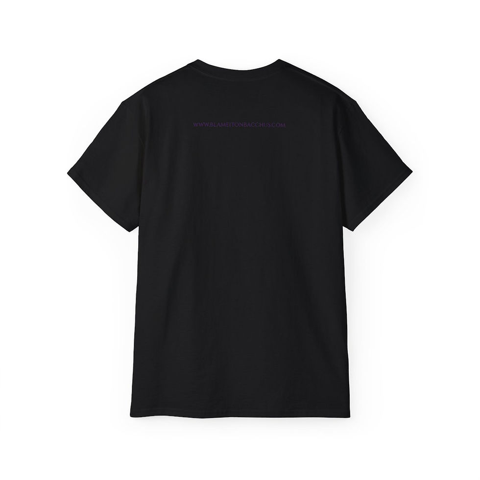 Thumbnail: Unisex Blame It On Bacchus™ Statue Logo Tee - Purple