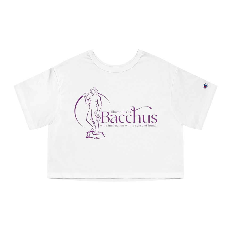 Thumbnail: Women's Blame It On Bacchus™ Statue Logo Cropped Tee - Light Purple